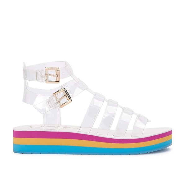 NEW JESSICA SIMPSON Bimala Platform Sandals Clear/pink 252 1M1 - Picture 1 of 10